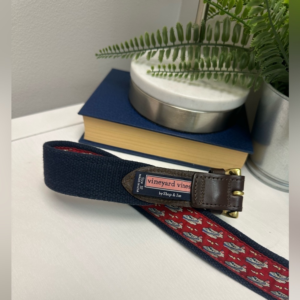Vineyard Vines Speed Boat Canvas Club Belt Size 32 - Picture 4 of 5